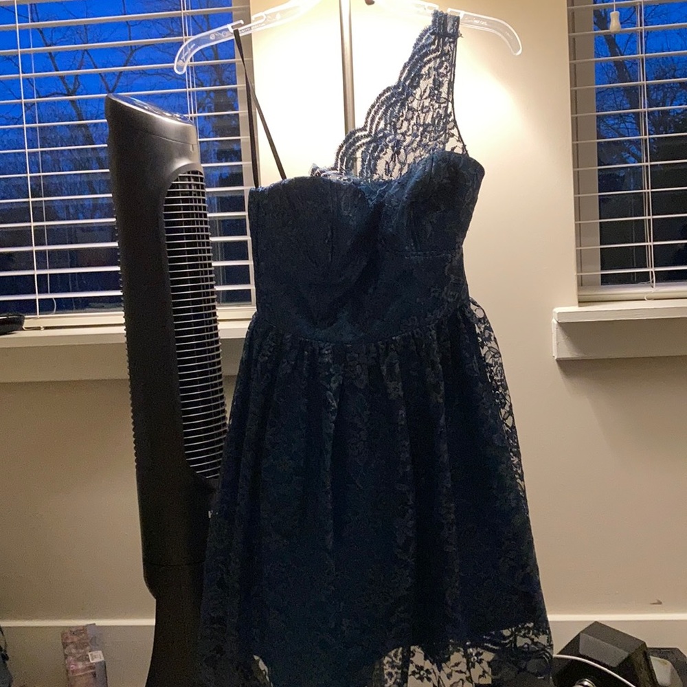 Blue lace formal dress
